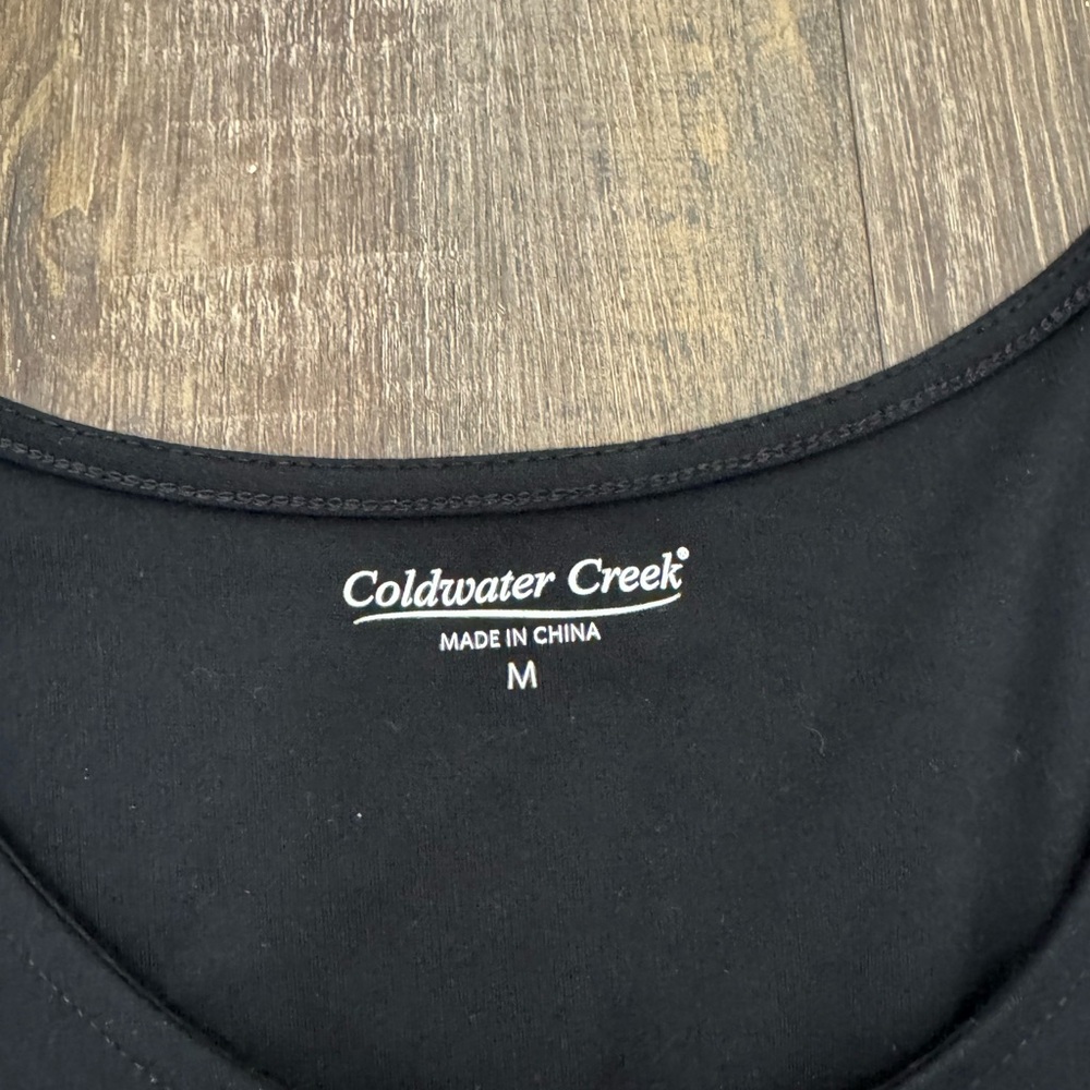 Coldwater Creek Black Pocket Knit Dress Size M Casual Minimalist - Picture 4 of 13